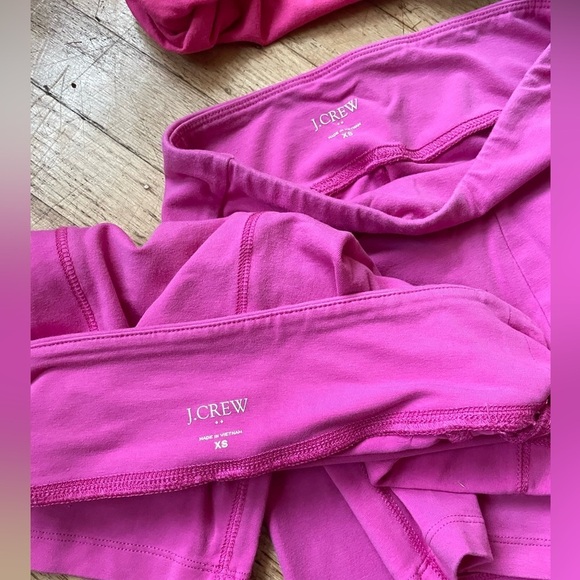 J. Crew leggings, bike shorts, crop top, wide leg crop pants set pink - Picture 4 of 6
